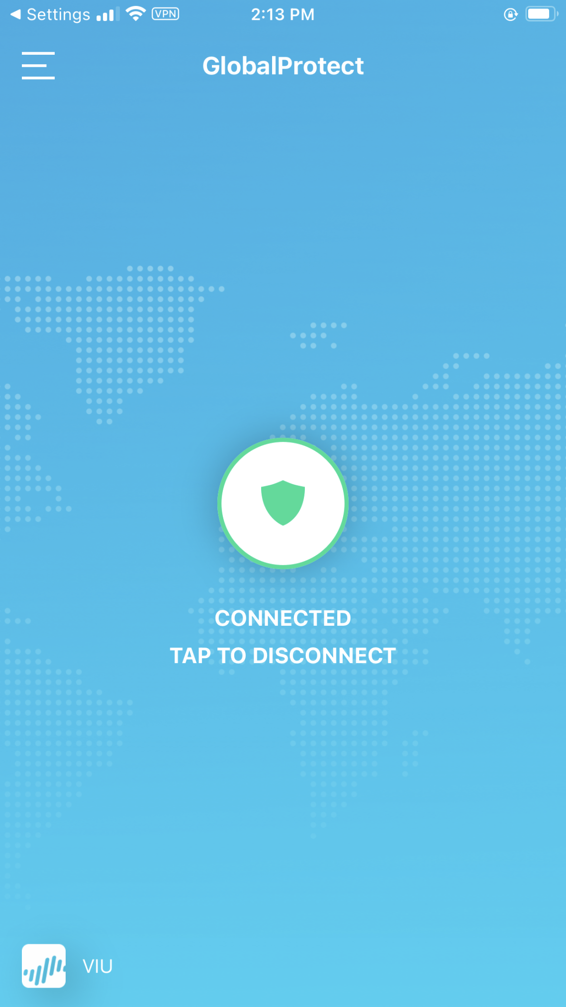 GlobalProtect iOS Connected